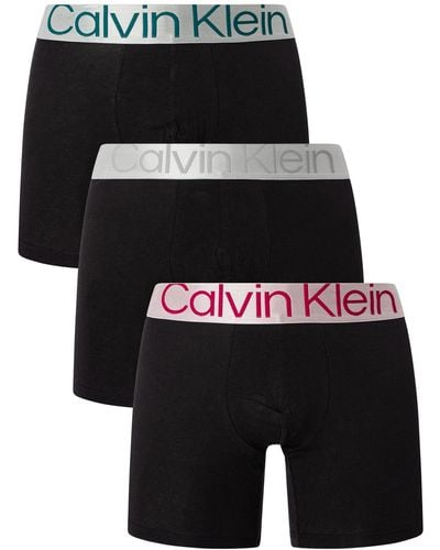 Calvin Klein 3 Pack Reconsidered Steel Boxer Briefs - Black