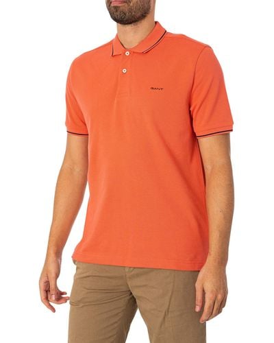 GANT Tipping Pique Polo Shirt - Orange