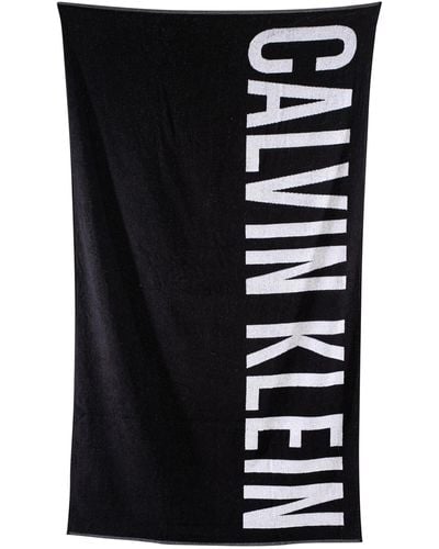 Calvin Klein Logo Print Towel - Black