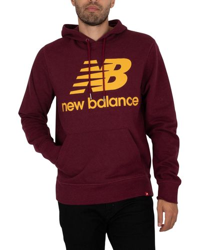 New Balance Essentials Stacked Logo Pullover Hoodie - Red