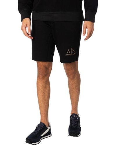 Armani Exchange Cross Logo Sweat Shorts - Black