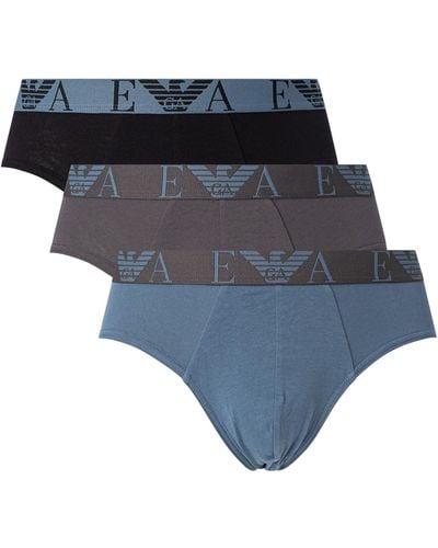 Emporio Armani 3 Pack Briefs - Blue