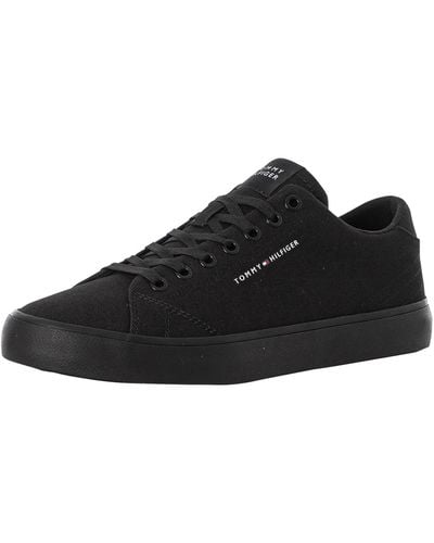 Tommy Hilfiger Low Canvas Trainers - Black