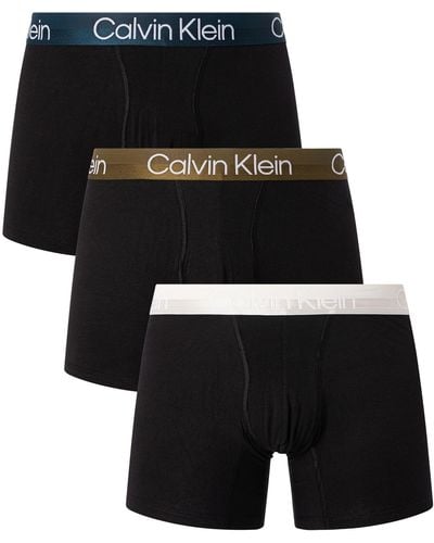 Calvin Klein Men's Steel Micro 3-Pack Boxer Briefs Small Black/Black/Black  