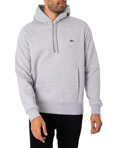 Lacoste Embroidery Logo Hoodie - Gray