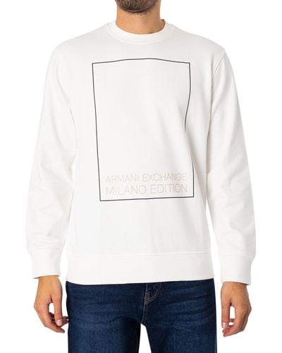 Armani Exchange Box Logo Sweatshirt - White