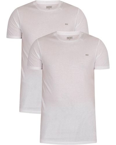 DIESEL 2 Pack Lounge Michael V-neck T-shirt - White