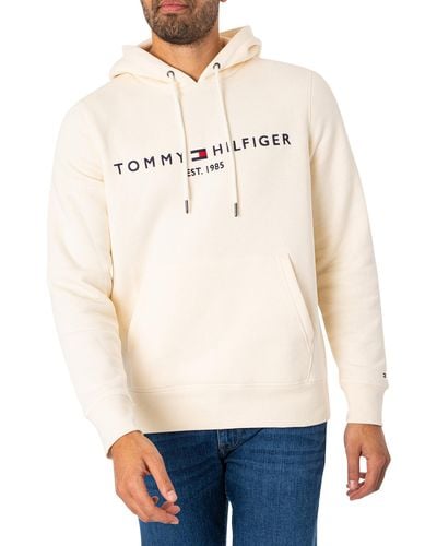 Tommy Hilfiger Plus Logo Regular Fit Hoody - White