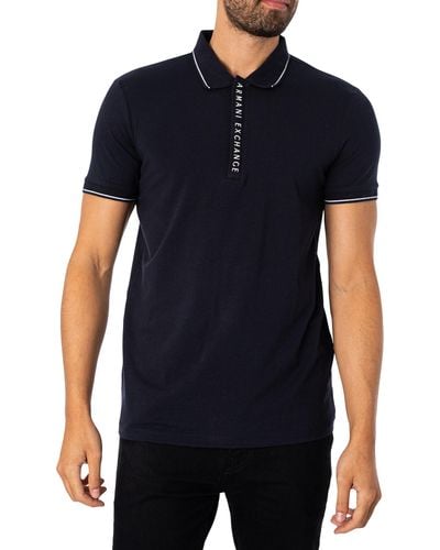 Armani Exchange Side Branding Polo Shirt - Blue
