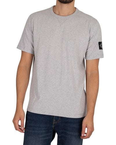 Calvin Klein Monologo Sleeve Badge T-shirt - Grey
