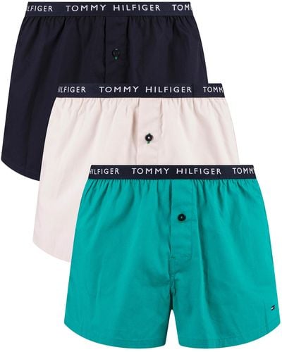 Tommy Hilfiger 3 Organic Cotton Woven Boxers - Multicolour