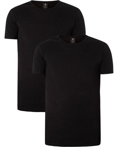 G-Star RAW Mens Round Neck 2-pack T-shirt - Black