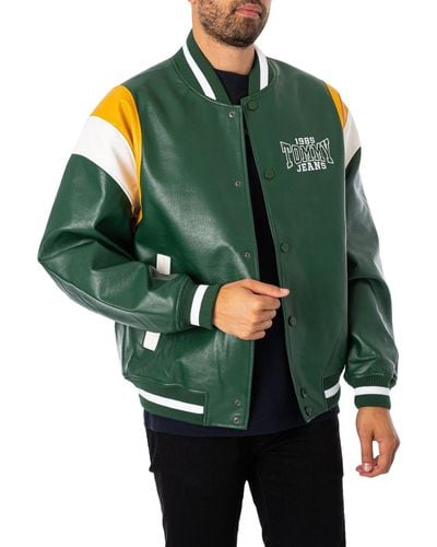 Tommy Hilfiger Relaxed Faux Leather Jacket - Green