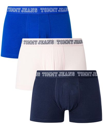 Tommy Hilfiger 3 Pack Varsity Cotton Essentials Trunks - Blue