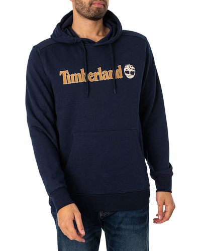 Timberland Linear Logo Pullover Hoodie - Blue