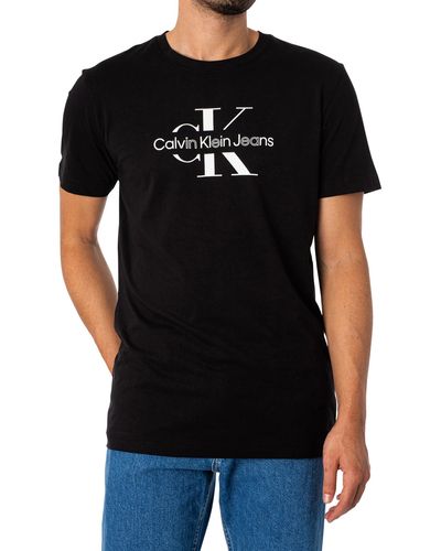 Calvin Klein Disrupted Outline T-shirt - Black