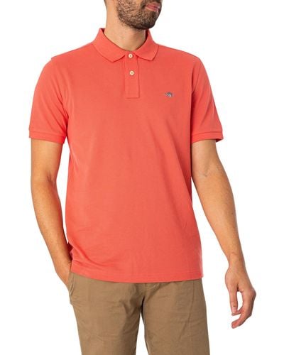 GANT Regular Shield Pique Polo Shirt - Red