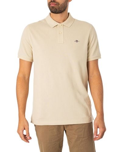 GANT Regular Shield Pique Polo Shirt - White