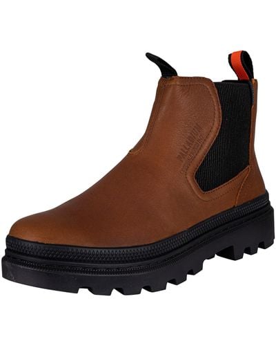 Palladium Pallatrooper Waterproof Leather Chelsea Boots - Brown
