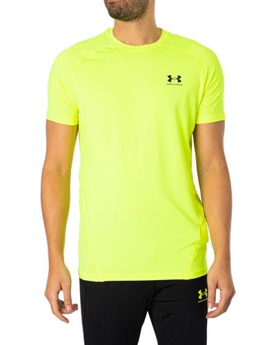 Under Armour Heatgear Fitted Short Sleeve T-shirt - Yellow
