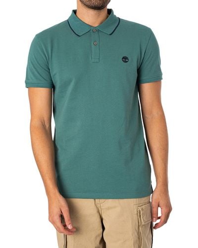Timberland Printed Neck Slim Polo Shirt - Green