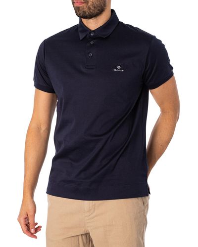 GANT Mercerized Jersey Polo Shirt - Blue