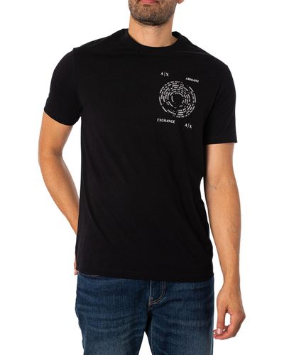 Armani Exchange Circle Logo Pima T-shirt - Black