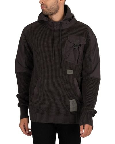 G-Star RAW Woven Mix Hooded Knit - Black