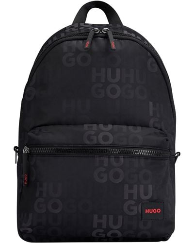 HUGO Ethon 2.0 Multi Logo Backpack - Black