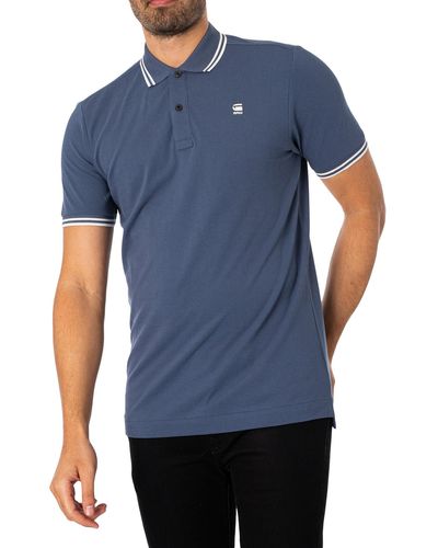 G-Star RAW Dunda Slim Stripe Polo Shirt - Blue