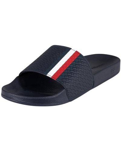 Tommy Hilfiger Corporate Monogram Pool Sliders - Blue