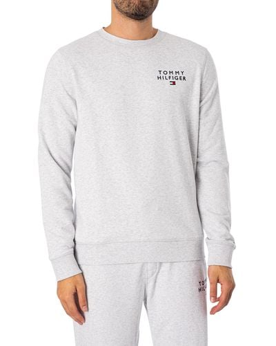 Tommy Hilfiger Lounge Embroidered Logo Sweatshirt - White