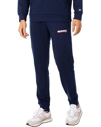 Champion Regular Logo Stripe Sweatpants - Blue