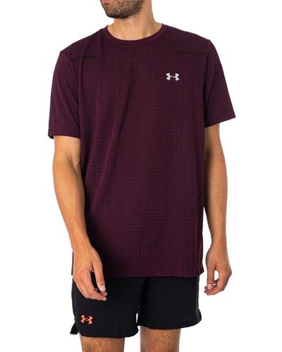 Under Armour Seamless Grid Short Sleeve T-shirt - Purple