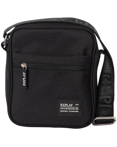 Replay Box Logo Crossbody Bag - Black