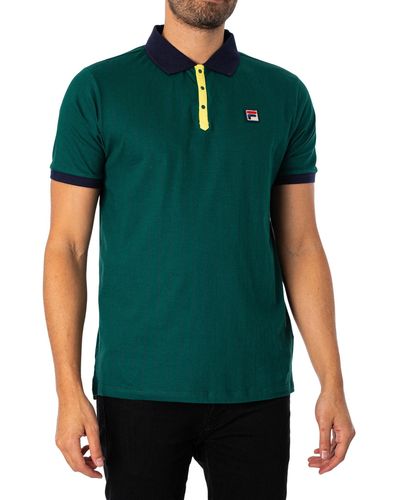 Fila Bb1 Classic Vintage Striped Polo Shirt - Green
