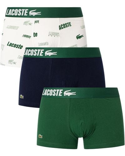 Lacoste 3 Pack Trunks - Green