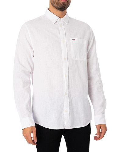 Tommy Hilfiger Linen Blend Shirt - White