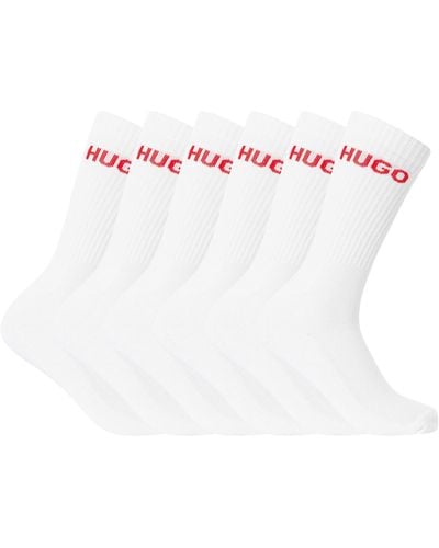 HUGO 6 Pack Cotton Socks - White