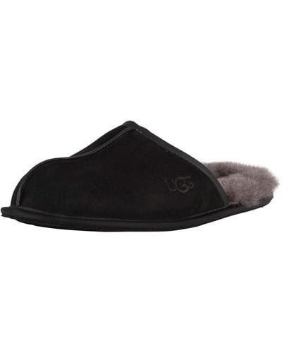 UGG Scuff Leather Slippers - Black