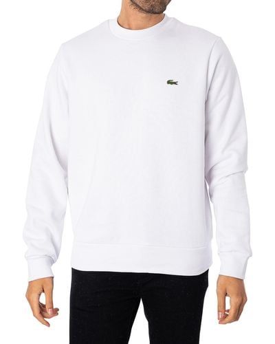 Lacoste Organic Brushed Cotton Sweatshirt - White