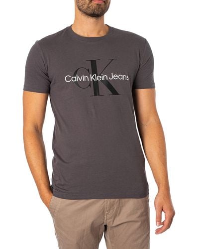 Calvin Klein Seasonal Monologo T-shirt - Gray