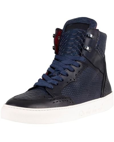 Jeffery West Hi Leather Sneakers - Blue