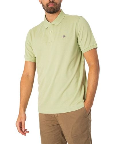 GANT Regular Shield Pique Polo Shirt - Green