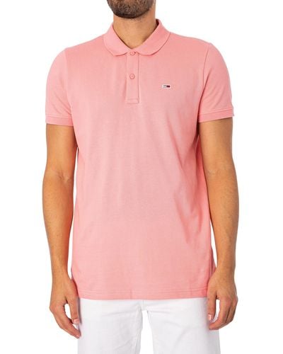 Tommy Hilfiger Slim Placket Polo Shirt - Pink