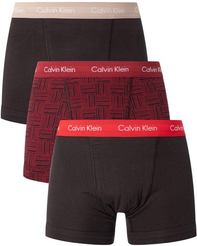 Calvin Klein 3 Pack Limited Edition Trunks - Red