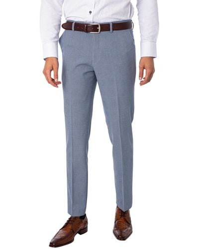 Marc Darcy Bromley Check Slim Trousers - Blue