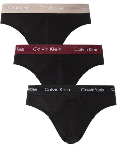 Calvin Klein 3 Pack Hip Briefs - Black