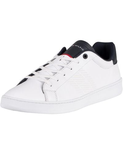 Tommy Hilfiger Retro Tennis Cupsole Leather Trainers - Multicolour