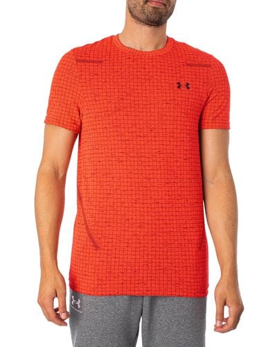 Under Armour Seamless Grid T-shirt - Red